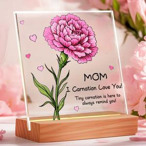 Mother's Day Gifts for Mom - 'I Carnation Love You' Engraved Memorial Plaque, Unique Gifts from Daughter/Son Perfect for Mothers Day, Birthday Gift for Mom