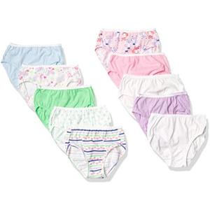 Hanes girls And Toddler Underwear, Cotton Knit Tagless Brief, Hipster, and Bikini Panties, Multipack (Colors May Vary) 4-6T