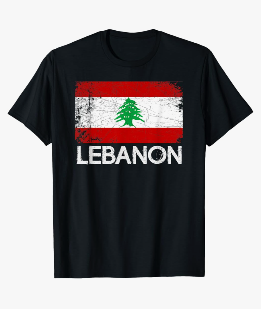 Lebanese Flag Lebanon TShirt (S, Black)