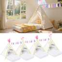 PLULON 4 Pack Teepee Tent for Kids Girls Slumber Party Tents Bulk Kids Sleepover with Inflatable Airbed and Decorations Play White Teepee Indoor Christmas Birthday Gift, 47 inches × 47 inches × 55 inches