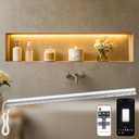 SHUNLEE Shower Niche LED Strip Light Waterproof with Alexa & APP Control, 2700K Warm White Recessed Aluminum Channel Shower Light Kit, Ambient Lighting for Bathroom Shower Tile & Wall Niche (36 Inch)