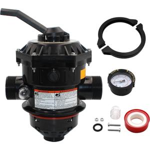 262506 1-1/2-Inch 6-Way Clamp Style Multiple Port Valve Top Mount Compatible with Tagelus/Sand Dollar/Meteor Pool and Spa Sand Filter