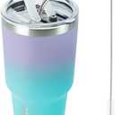 BJPKPK 30oz Tumbler Stainless Steel Double Wall Vacuum Insulated Mug with Straw and Lid for Women and Men,Lavender Green