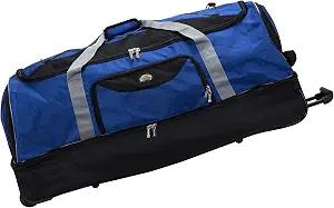 Rockland Drop Bottom 40" Rolling Duffel Bag, Navy
