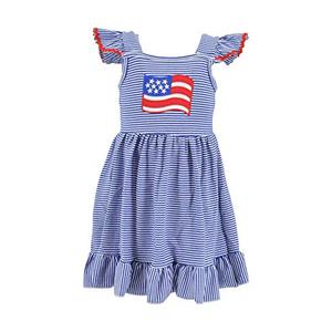 Unique Baby American Flag Girls 4th of July Outfits for Girls Patriotic Dresses (6Y/XL) Blue Unique Baby American Flag Girls 4th of July Outfits for Girls Patriotic Dresses (6Y/XL) Blue