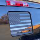 for Jeep Gladiator JT 2020-2025 Rear Middle Window American Flag Decal, Truck Back Center Sliding Window Glass USA Flag Vinyl Sticker, for Jeep Gladiator Exterior Accessories (Matte Black)