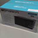 Emerson MW7302B Compact Countertop Microwave Oven with Touch Control, LED Display, 700W, 10 Power Levels, 6 Auto Menus, Glass Turntable and Child Safe Lock, 0.7 Cu., Ft. Black