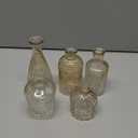 5Pcs Glass Bud Vases Crystal Flower Vase Embossed Decorative Vase Decor Flower Arrangement Centerpieces for Office Home Bedroom Table Shelf Decor (Brown)