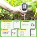 YAMRON 4-in-1 Soil Moisture Meter, Digital Plant Temperature/Soil Moisture Test & PH Meter/Sunlight Intensity, Backlight LCD Display for Gardening, Farming and Outdoor Plants