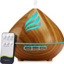 Professional Grade 500ML Essential Oil Diffuser, Aromatherapy Experience with 14 Color Lights, Multiple Timer Options, Diffusion Technology and Waterless Auto-Off System, Coffee Brown 