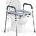 Loyoda Toilet Seat Riser with Handles, Raised Toilet Seat for Seniors with Adjustable Height & Width, 400 lb Capacity Handicap Elevated Toilet Seat for Elderly, Pregnant, Fit Any Toilet