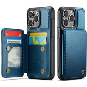 Vinich for iPhone 15 Pro Wallet Case with Card Holder, RFID Blocking Credit Slots Kickstand Shockproof Phone Cover Fit for iPhone 15 Pro 6.1" Blue