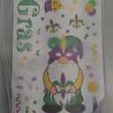 Capoda 135 Pieces Mardi Gras Wall Stickers, 6 Sheets Mardi Gras Wall Decorations Gnome Mask Stickers Decals Classroom Wall Clings for Wall Glass Car Mardi Gras Party Carnival Masquerade Decoration