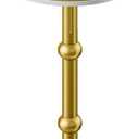 Small Round Side Table, Coffee Drink Table for Small Spaces, Modern Night Stand with Metal Leg, Weighted Iron Base Pedestal Round End Tables for Living Room, Bedroom, Narrow Corners,Sofa Couch (White Gold)