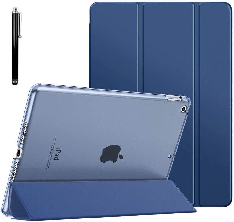 ProElite Faux Leather Smart Flip Case Cover for Apple iPad 10.2" 9th Gen (2021) / 8th Gen / 7th Gen with Stylus Pen, Dark Blue