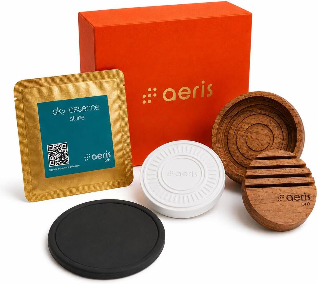 Aeris Car Fragrance Orb Starter Kit - Includes Orb + Refillable Scent Stone (Sky Essence (Starter Kit))
