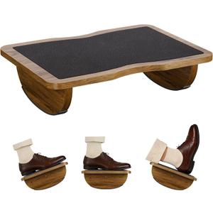 Ergonomic Wooden Footrest for Under Desk, Foot Rest with Anti-Slip Surface, Comfortable Desk Foot Stool for Office Home Gaming, Improve Posture & Promote Blood Circulation