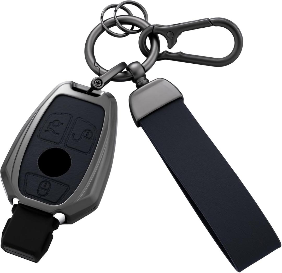 Key Fob Cover with Heavy-duty Keychain for CLS CLK AMG CLK GLC GLE GLS ML SL SLK A C E R S G