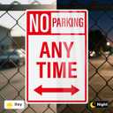 12" 18" No Parking Any Time Signs 2 Pack Reflective Aluminum | Rust-Free Metal, Easy Mount, Fade-Resistant, Double Arrow, Waterproof Signage for Driveway, Private Road, Fire Lane