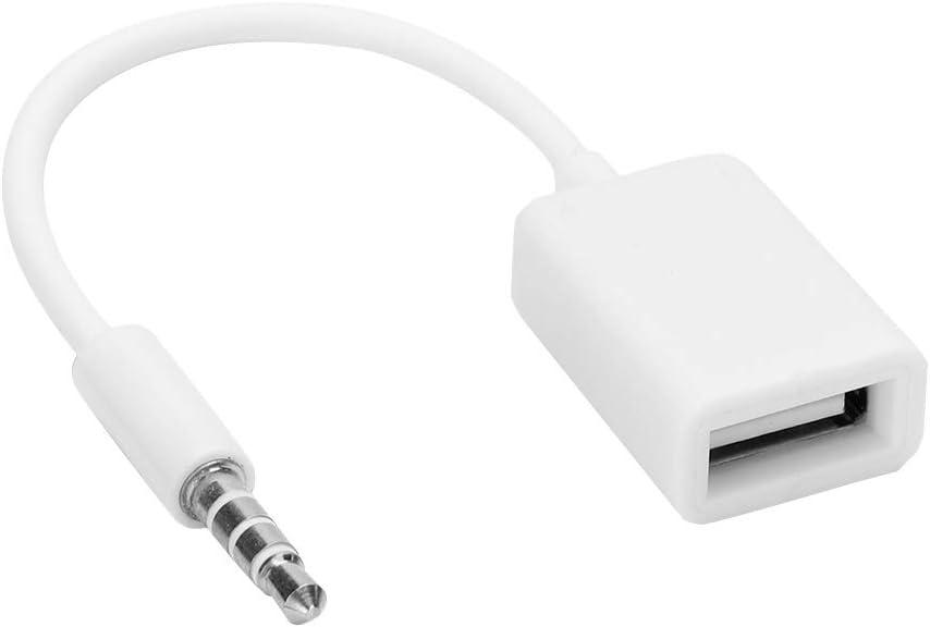 USB to 3.5mm Audio Adapter, USB Female to 3.5mm Male Jack AUX Audio Cable Converter for Car