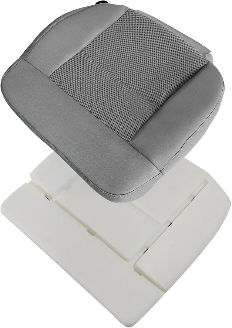 Driver Cloth Bottom & Foam Cushion Seat Cover Gray #E Compatible with Ford F150 XLT 2004 2005 2006 2007 2008