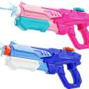 600cc Water Gun for Kids Squirt Gun Water Squirter Pool Toys 2 Pack | Water Blaster, Pink&Blue Powerful Long Range Watergun, Pool Beach Outdoor Summer Fight Toys, for Adults Boys Girls