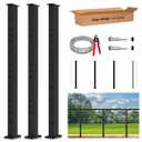 One-Stop Cable Railing Post Kit, 3 Pack Level Drilled Deck Post 36", Fixed Top Cable Railing System Including 3 Railing Post, 125ft Cable, 20 Terminal, 60 Cable Grommets (No Handrail)