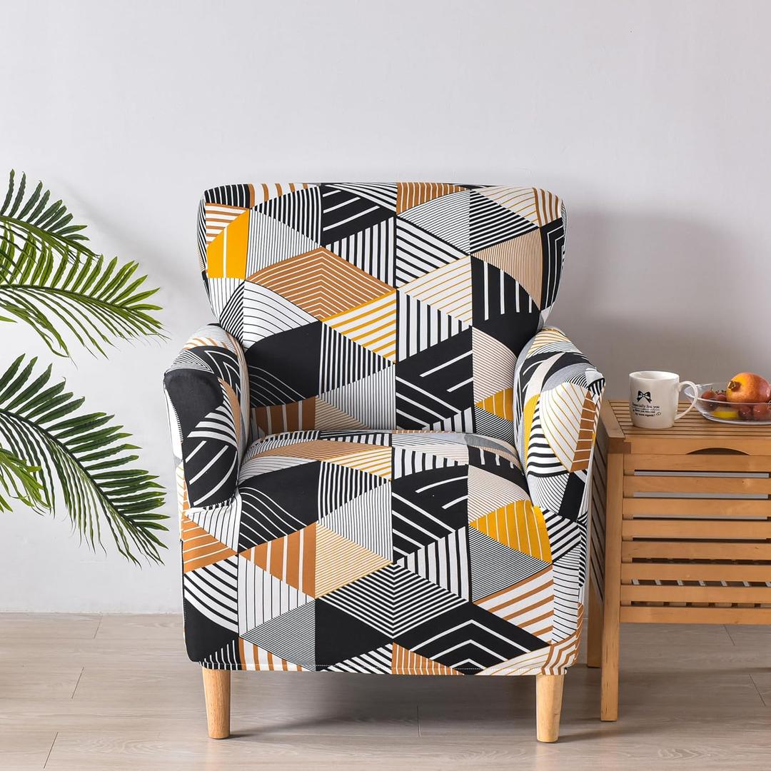 LiveGo Stretch Mid Century Modern Armchair Slipcover 1-Piece Accent Chair Covers with Arms Soft Chair Slipcovers for Living Room Armchair Furniture Protector Office Reception Reading Sofa