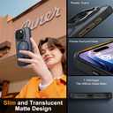 Magnetic & Stand for iPhone 16 Pro Max Case with 9H Screen & Lens Protector[Fit for Magsafe][Metal Kickstand][Colorful Frame] Translucent Matte Back Skin-Touch Phone Case for iPhone 16 Pro Max