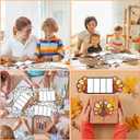 Dunzoom 48 Pcs Thanksgiving Turkey Craft Kits with 12 Watercolor Pens Color Your Own Paper DIY Crafts Thankful Turkey Decoration for Thanksgiving Fall Home Classroom School Party Supplies