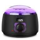 BLITZWAX Brazilian and Bikini Wax Pot for Women, Hard Waxing Warmer for Face, Legs and Body, At Home Hair Removal Machine, Beginner Friendly, Digital Fast Heating, 16oz Capacity (Dark Purple)