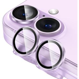 Tensea for iPhone 17 Camera Lens Protector, 9H Tempered Glass Camera Cover Screen Protector, HD Clear, Metal Individual Ring for iPhone 17 6.3inch (Lavender-1pc)