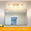 Modern Crystal Bathroom Vanity Light, 4-Lights Bathroom Light Fixtures, Brass Gold Vanity Lighting Fixtures Over Mirror, Brushed Wall Sconce Light for Bedroom, Kitchen, Living Room, Gallery, E26 Base, 4 light-Round