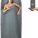 Frelaxy Sleeping Bag Liner, XL Travel Sheet & Camping Sheet for Backpacking, Hotel, Hostels & Traveling, Comfy & Easy Care, Full-Length Zipper/No Zipper, 4 Seasons Warm Cold Weather
