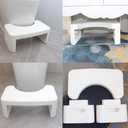 HI FINE CARE Folding Toilet Stool - Foldable Squatting Poop Stool for Bathroom | Splicable Foot Stool | Potty Accessories (White)