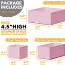 SpaceAid Drawer Organizer Clothes, 12 Pack Dresser Organizer Bins for Nursery, Closet Organization and Storage Dividers for Clothing, Baby Clothes, Underwears, Socks (Pink)
