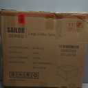 DIMAR GARDEN Outdoor Coffee Table Wicker Patio Side Table with Glass Top, 25.2in Mixed Brown