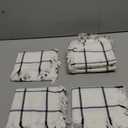 Sticky Toffee Woven Cotton Placemats Set of 6, Cream Farmhouse Plaid, 14 x 19 in, Washable Table Mats for Kitchen or Dining Table