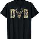 Old School Camo Dad Hunting, Camouflage Deer Father's Day T-Shirt, S