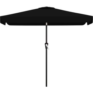 AreShark 6.5 x 10 FT Rectangular Valance Patio Umbrella, Outdoor Umbrella with Tilt and Crank, Market Table Umbrellas W/ 6 Ribs UV Protection for Garden, Deck, Backyard and Pool, Black