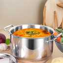 Whole-Clad Tri-Ply Stainless Steel Stockpot with Lid, 8 Quart Large Cooking Pot All Stove Compatible Up to 600, 18/8 Stainless Steel Kitchen Induction Ready Cookware