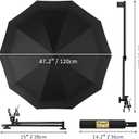 UPF 50+ Beach Umbrella with Adjustable Universal Clamp