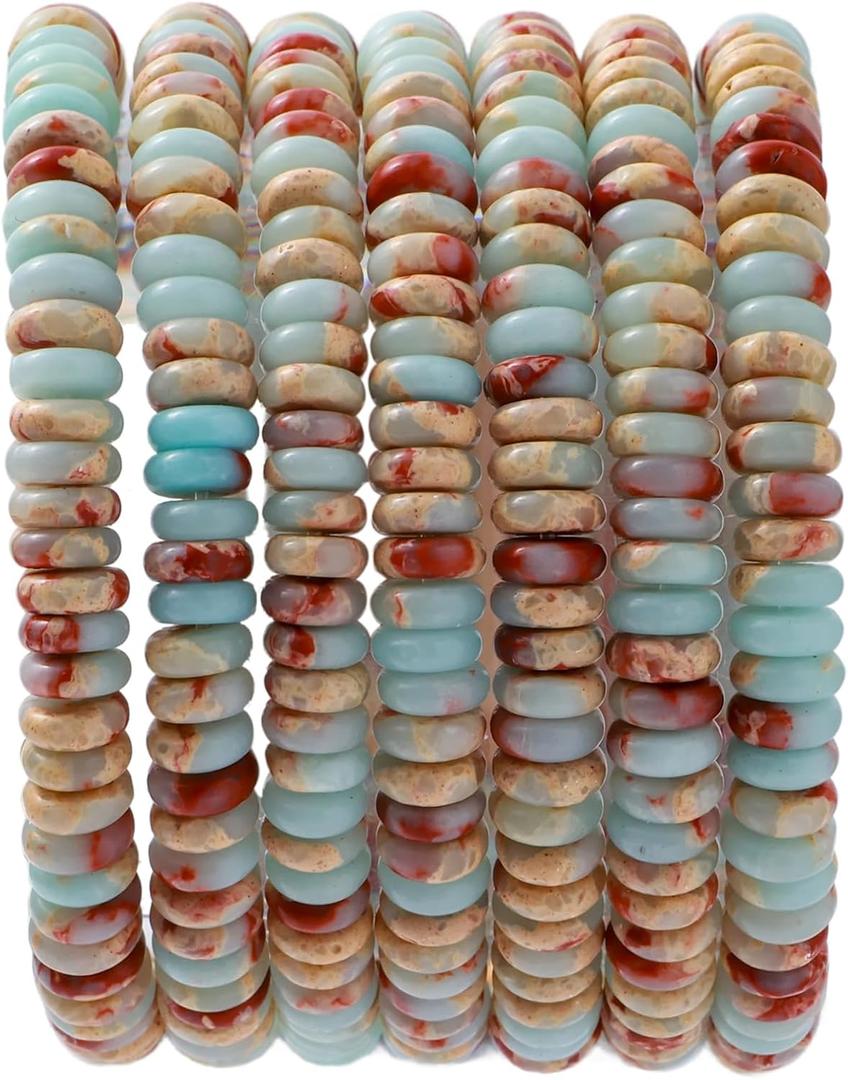 Natural Shoushan Stone Disk Spacer Beads 6x2mm 38cm/str Flat Rondelle Loose Semi Gemstone Caps for Making Bracelets Necklace