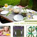 Minatee 150 Pieces Disposable Cutlery Set Plastic Silverware Heavy Duty Utensil Sets 50 Forks 50 Knives 50 Spoons for Home Office School Party Picnics Restaurant Outdoor Events(Olive Green)