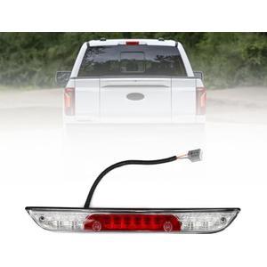YHB Center High Mount Stop Light & 3rd Brake Light Compatible with Ford 2021 2022 2023 2024 2025 F-150 LED w/o Camera Hole (2021-2025 F-150 Clear)