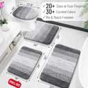 OLANLY Bathroom Rug Mat 70x24, Extra Soft and Absorbent Microfiber Bath Rugs, Non-Slip Plush Shaggy Bath Carpet Runner, Machine Wash Dry, Bath Mats for Bathroom Floor, Tub and Shower, Grey