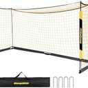 MangoStar Soccer Goal, 12X6 FT Soccer Goals for Backyard Portable Net Collapsible Metal Base, Quick Setup Soccer Net for Indoor Outdoor Practice Training with Carry Bag