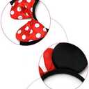 24Pcs Mouse Costume Deluxe Fabric Ears Headband Polka Dots Bow Hairs Accessories Headwear Party Favors Decorations