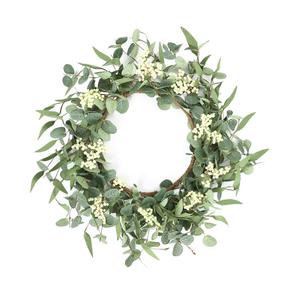 Pinkpum 20'' Eucalyptus Wreath for Front Door, Porch, Window - Green Decor for Home, Farmhouse - Spring, Summer, Fall, All Seasons