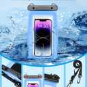 Large Waterproof Phone Pouch Universal Phone Waterproof Case for iPhone 15 14 13 12 11 Pro Max Galaxy S22 S21 IPX8 Water Proof Dry Bag with Wide Lanyard Waterproof Pouch for Swimming Rafting